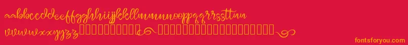 monggolah Font – Orange Fonts on Red Background