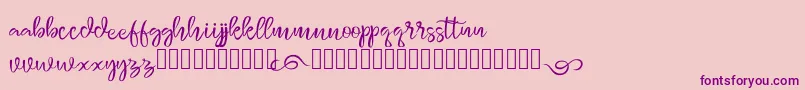 monggolah-Schriftart – Violette Schriften auf rosa Hintergrund