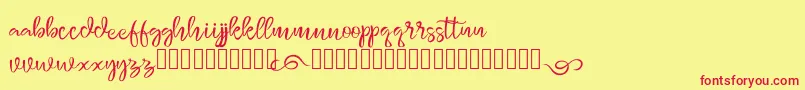 monggolah Font – Red Fonts on Yellow Background