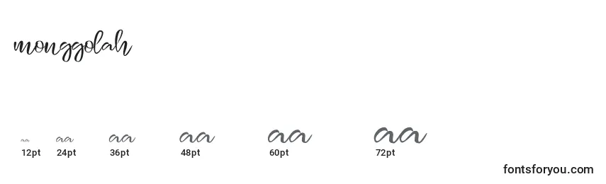 Monggolah Font Sizes
