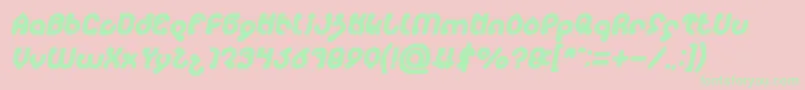 monica Bold Italic Font – Green Fonts on Pink Background