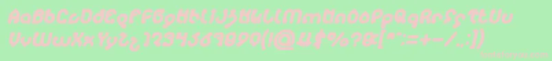 monica Bold Italic Font – Pink Fonts on Green Background