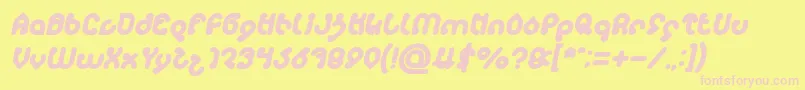 Fonte monica Bold Italic – fontes rosa em um fundo amarelo