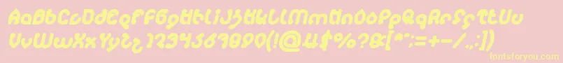 monica Bold Italic Font – Yellow Fonts on Pink Background