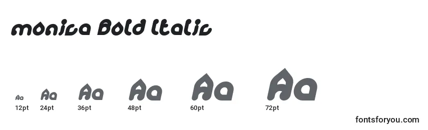 Размеры шрифта Monica Bold Italic