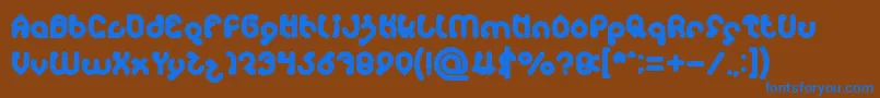 フォントmonica Bold – 茶色の背景に青い文字
