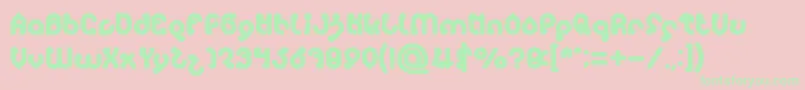 monica Bold Font – Green Fonts on Pink Background