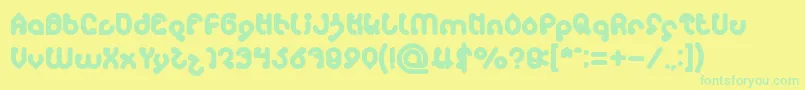 Czcionka monica Bold – zielone czcionki na żółtym tle