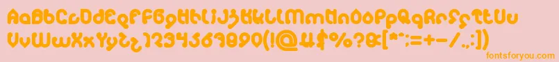 monica Bold Font – Orange Fonts on Pink Background