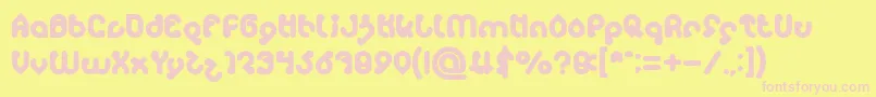 Шрифт monica Bold – розовые шрифты на жёлтом фоне
