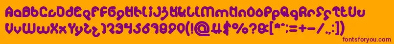 monica Bold Font – Purple Fonts on Orange Background