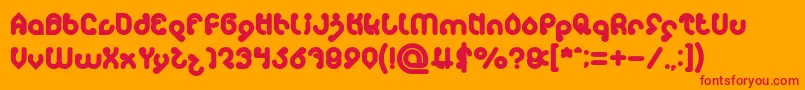 フォントmonica Bold – オレンジの背景に赤い文字