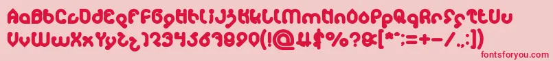 フォントmonica Bold – ピンクの背景に赤い文字