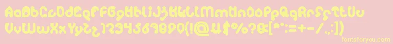 monica Bold Font – Yellow Fonts on Pink Background