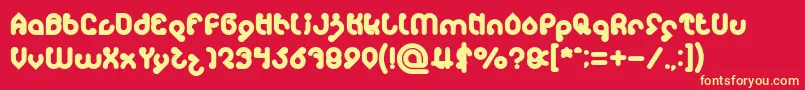 monica Bold Font – Yellow Fonts on Red Background