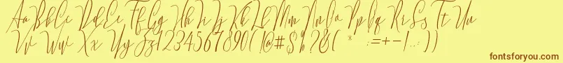 Monica Free Font – Brown Fonts on Yellow Background