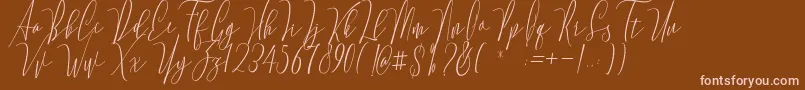 Monica Free-Schriftart – Rosa Schriften auf braunem Hintergrund