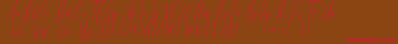 Monica Free Font – Red Fonts on Brown Background