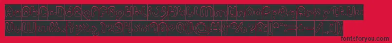 monica Hollow inverse Font – Black Fonts on Red Background