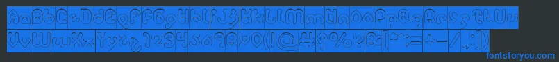 monica Hollow inverse Font – Blue Fonts on Black Background