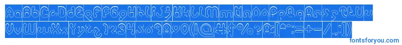 monica Hollow inverse Font – Blue Fonts on White Background