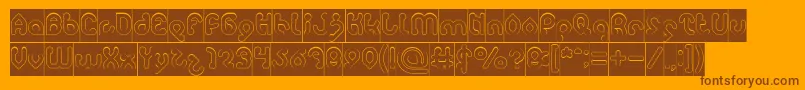monica Hollow inverse Font – Brown Fonts on Orange Background