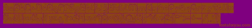 Подробнее о шрифте monica Hollow inverse Шрифт monica Hollow inverse – коричневые шрифты на фиолетовом фоне