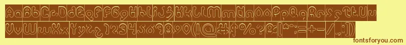 monica Hollow inverse Font – Brown Fonts on Yellow Background