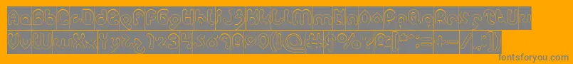 monica Hollow inverse Font – Gray Fonts on Orange Background