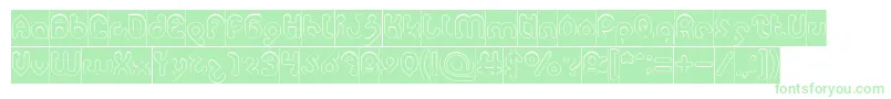 monica Hollow inverse Font – Green Fonts on White Background