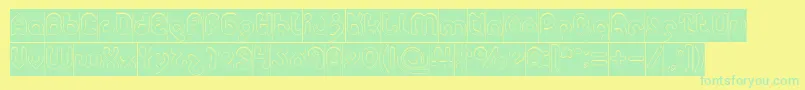 monica Hollow inverse Font – Green Fonts on Yellow Background