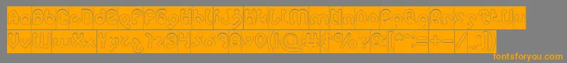 monica Hollow inverse Font – Orange Fonts on Gray Background