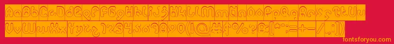 monica Hollow inverse Font – Orange Fonts on Red Background