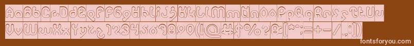 monica Hollow inverse Font – Pink Fonts on Brown Background