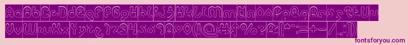 monica Hollow inverse Font – Purple Fonts on Pink Background