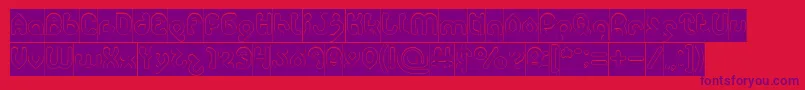 monica Hollow inverse Font – Purple Fonts on Red Background