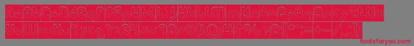 monica Hollow inverse Font – Red Fonts on Gray Background