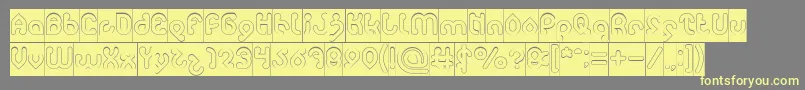 monica Hollow inverse Font – Yellow Fonts on Gray Background