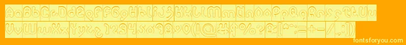 monica Hollow inverse Font – Yellow Fonts on Orange Background
