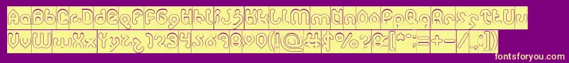 monica Hollow inverse Font – Yellow Fonts on Purple Background