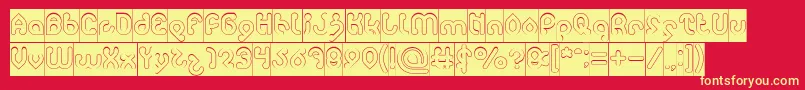 monica Hollow inverse Font – Yellow Fonts on Red Background