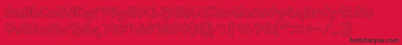 monica Hollow Font – Black Fonts on Red Background