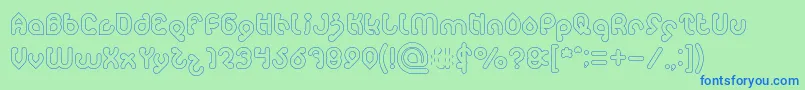 monica Hollow Font – Blue Fonts on Green Background