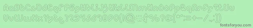 monica Hollow Font – Gray Fonts on Green Background