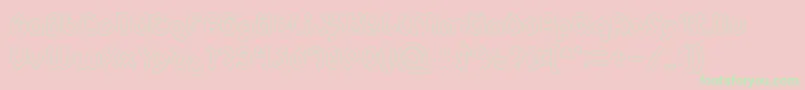 monica Hollow Font – Green Fonts on Pink Background