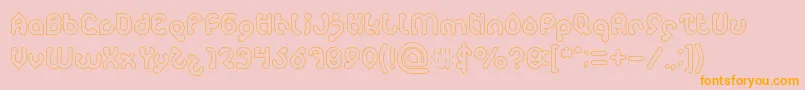 monica Hollow-Schriftart – Orangefarbene Schriften auf rosa Hintergrund