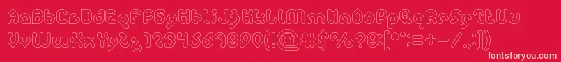 monica Hollow Font – Pink Fonts on Red Background