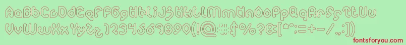 monica Hollow Font – Red Fonts on Green Background