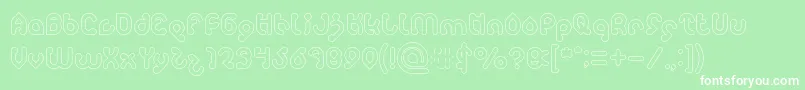 monica Hollow Font – White Fonts on Green Background