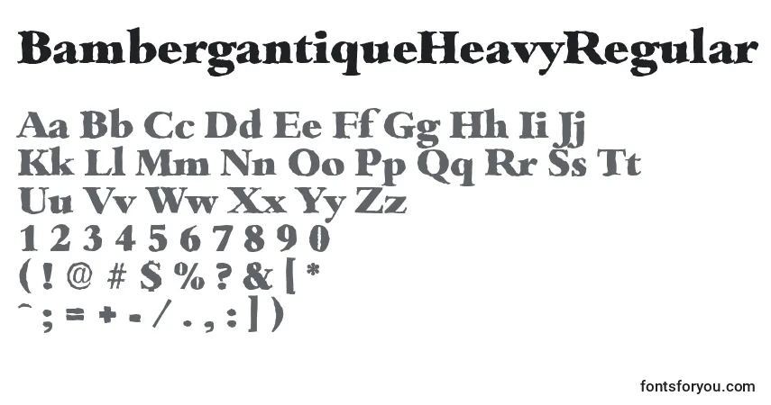 Czcionka BambergantiqueHeavyRegular – alfabet, cyfry, specjalne znaki